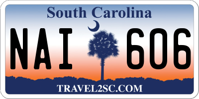 SC license plate NAI606