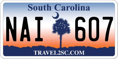 SC license plate NAI607