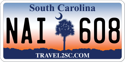 SC license plate NAI608