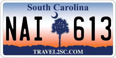 SC license plate NAI613