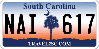 SC license plate NAI617