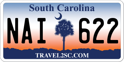 SC license plate NAI622