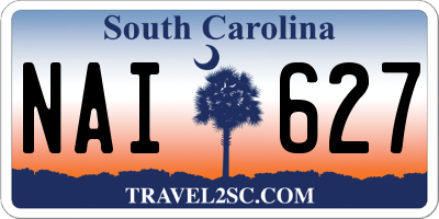 SC license plate NAI627