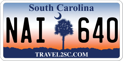 SC license plate NAI640