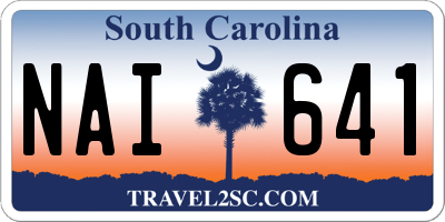 SC license plate NAI641