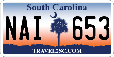 SC license plate NAI653