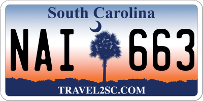 SC license plate NAI663