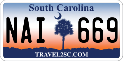 SC license plate NAI669