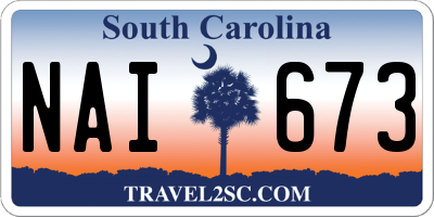 SC license plate NAI673