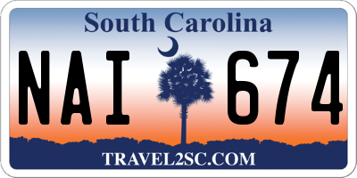 SC license plate NAI674
