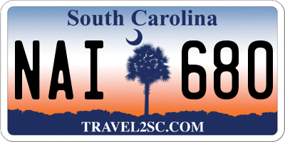 SC license plate NAI680