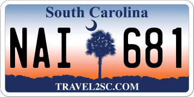 SC license plate NAI681