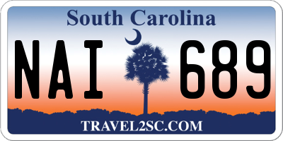SC license plate NAI689