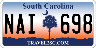 SC license plate NAI698