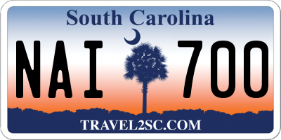 SC license plate NAI700