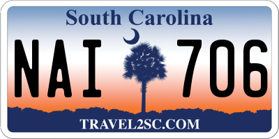 SC license plate NAI706