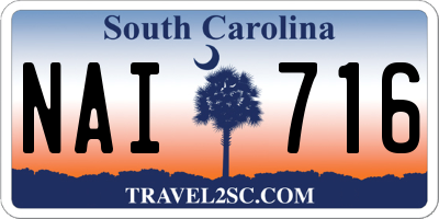 SC license plate NAI716
