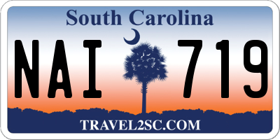 SC license plate NAI719