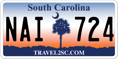 SC license plate NAI724