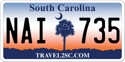 SC license plate NAI735