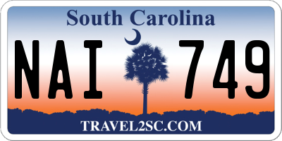 SC license plate NAI749