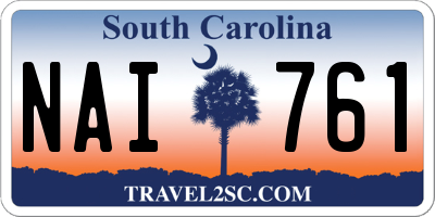 SC license plate NAI761