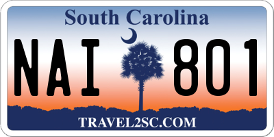 SC license plate NAI801