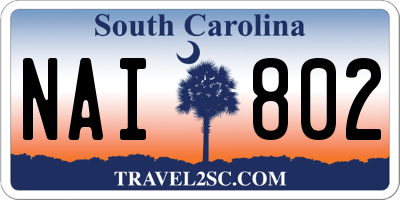 SC license plate NAI802