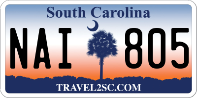 SC license plate NAI805