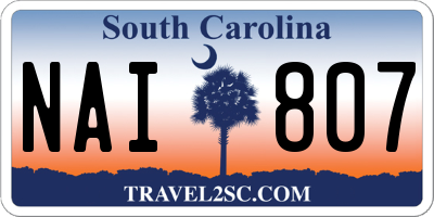 SC license plate NAI807