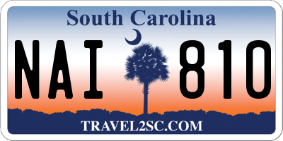 SC license plate NAI810