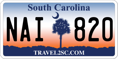 SC license plate NAI820