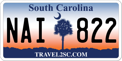 SC license plate NAI822