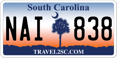 SC license plate NAI838