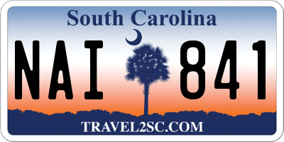 SC license plate NAI841