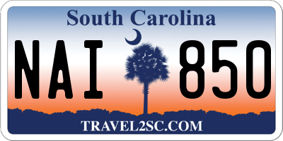 SC license plate NAI850