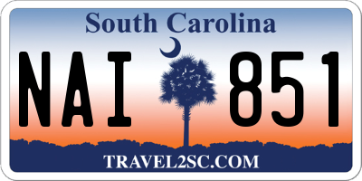 SC license plate NAI851