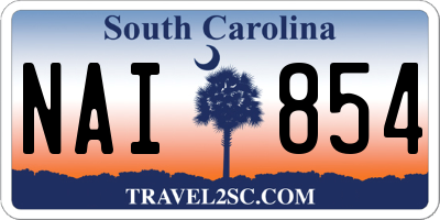 SC license plate NAI854