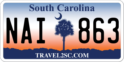 SC license plate NAI863