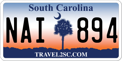 SC license plate NAI894