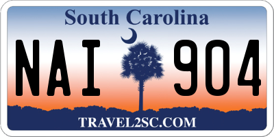 SC license plate NAI904