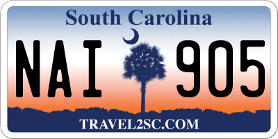 SC license plate NAI905