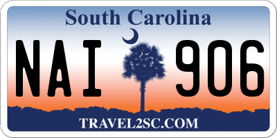 SC license plate NAI906