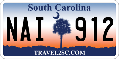 SC license plate NAI912