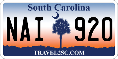 SC license plate NAI920