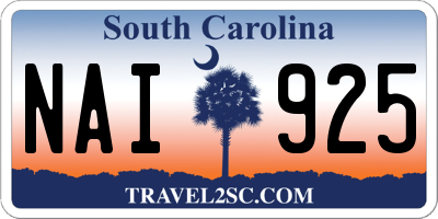 SC license plate NAI925