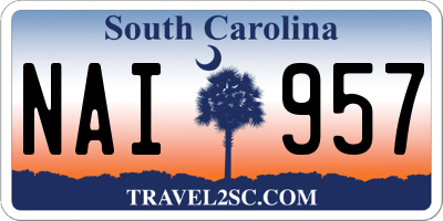 SC license plate NAI957