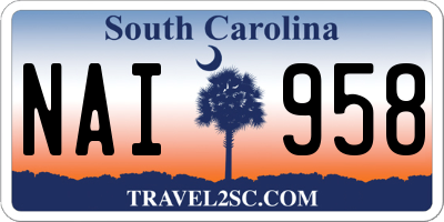 SC license plate NAI958