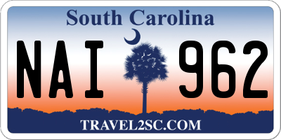 SC license plate NAI962