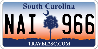 SC license plate NAI966